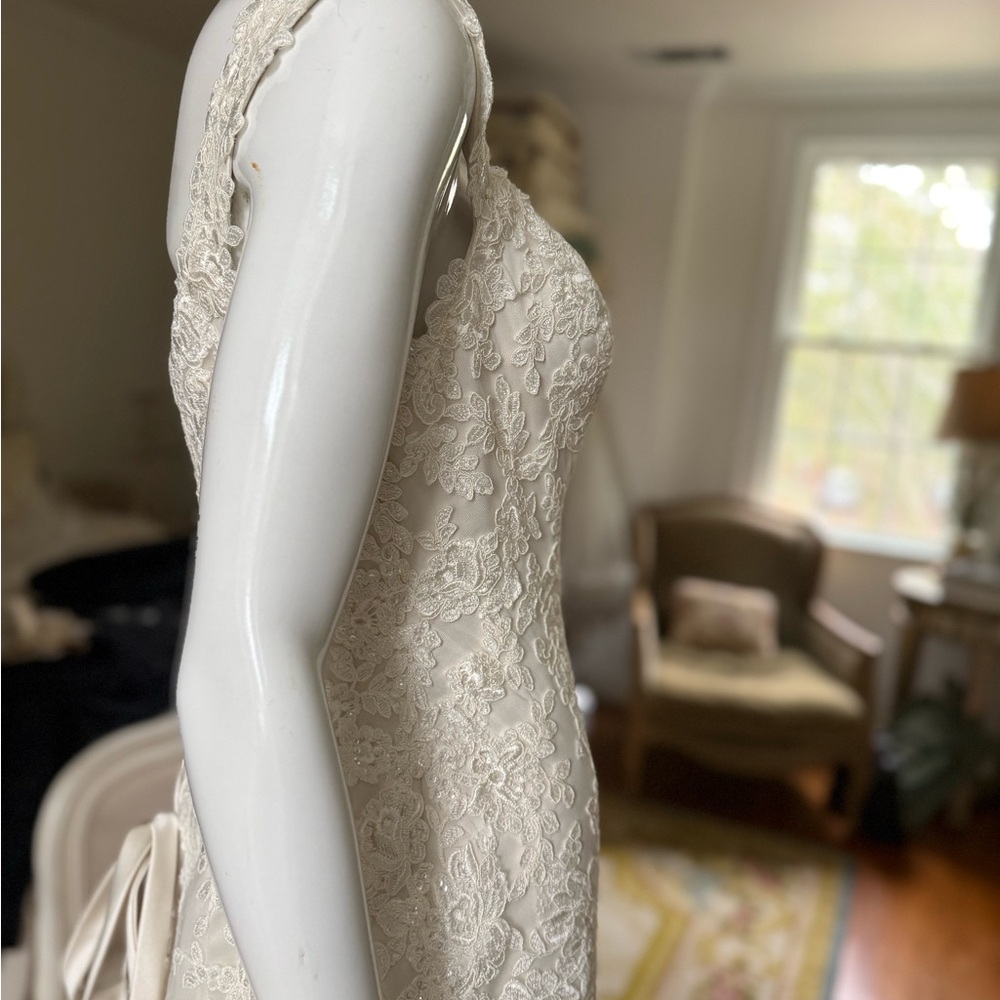 Elegant White Lace Wedding Dress - Picture 9 of 15